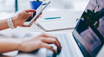 Laptop and Phone